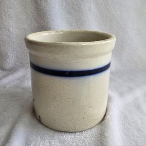 Antique Blue Band Stoneware Beater Crock, Farmouse Utensil Holder
